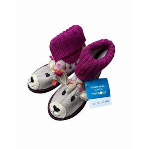 Haflinger Boiled Wool Slippers Garnet Hill Kids Animal Design Size 1 NWT